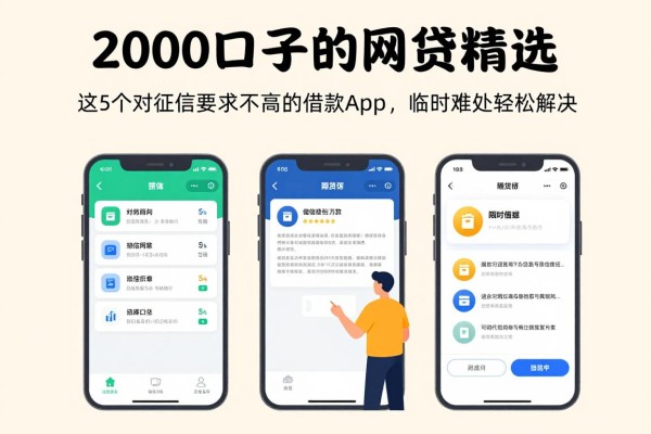 2000口子的网贷精选!这5个对征信要求不高的借款app,1000元包下款,临时难处轻松解决!
