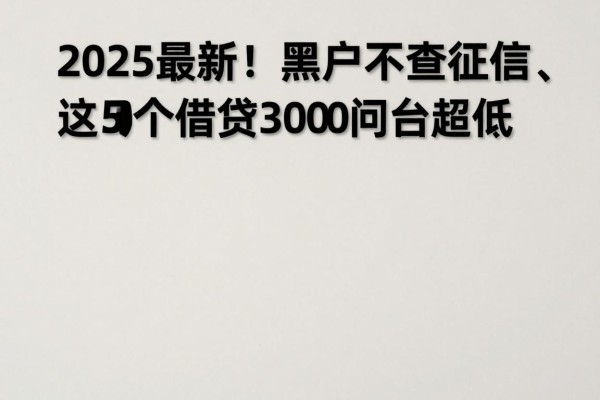 2025最新!黑户不查征信、芝麻的网贷平台盘点,这5个借钱3000门槛超低