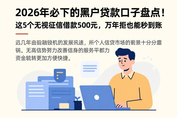 2026年必下的黑户贷款口子盘点!这5个无视征信借款500元,万年拒也能秒到账!