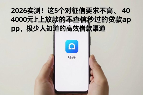 2026实测!这5个对征信要求不高、4000元马上放款的不查征信秒过的贷款app,极少人知道的高效借款渠道