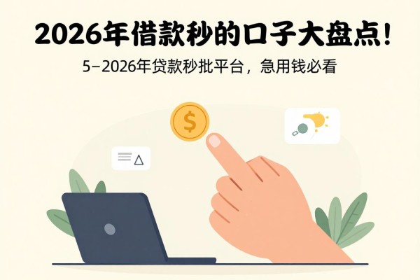 2026年借款秒下的口子大盘点!这5个2026年贷款秒批平台,急用钱必看