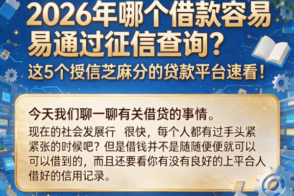 2026年哪个借款容易通过征信查询?这5个授信芝麻分的贷款平台速看!