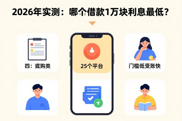 2026年实测:哪个app容易借款1万块利息最低?这5个平台门槛低到账快