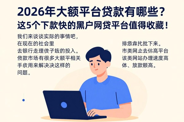2026年大额平台贷款有哪些?这5个下款快的黑户网贷平台值得收藏!