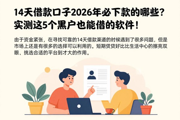 14天借款口子2026年必下款的有哪些?实测这5个黑户也能借的软件!