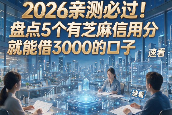 2026亲测必过！盘点5个有芝麻信用分就能借3000的口子，速看