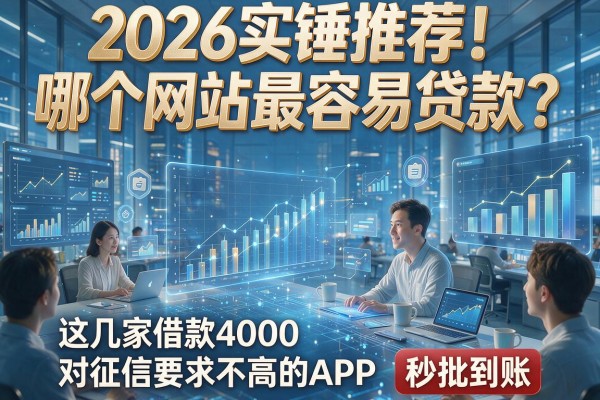 2026实锤推荐!哪个网站最容易贷款?这几家借款4000对征信要求不高的APP,秒批到账!