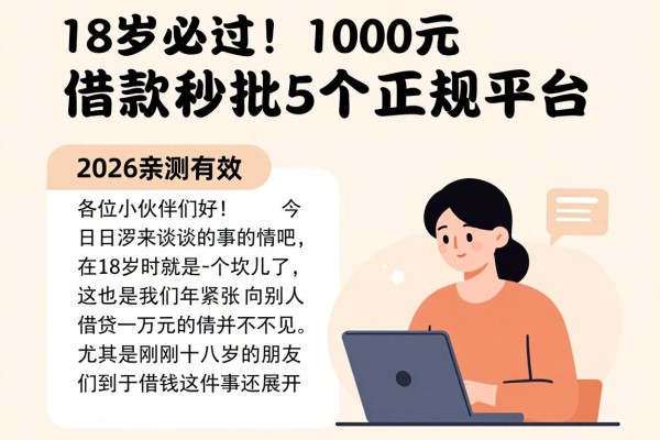18岁必过！1000元借款秒批的5个正规平台，2026亲测有效