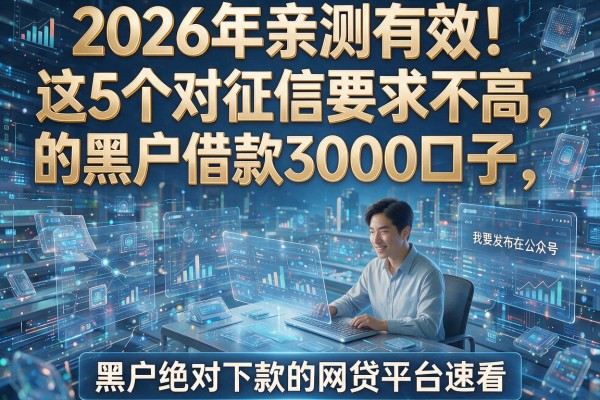 2026年亲测有效!这5个对征信要求不高的黑户借款3000口子,号称黑户绝对下款的网贷平台速看