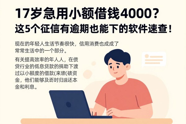 17岁急用小额借钱4000？这5个征信有逾期也能下的软件速查！