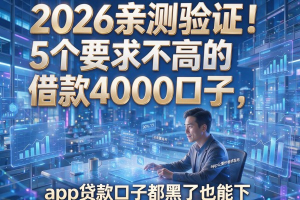 2026亲测验证!5个要求不高的借款4000口子,app贷款口子都黑了也能下