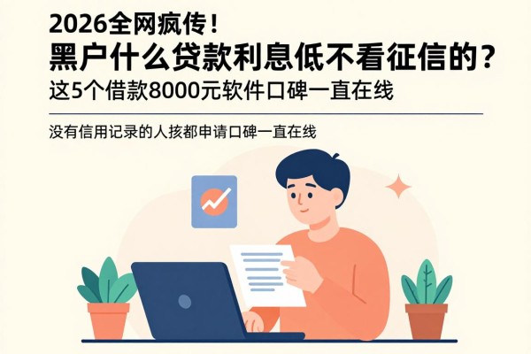 2026全网疯传!黑户什么贷款利息低不看征信的?这5个借款8000元软件口碑一直在线