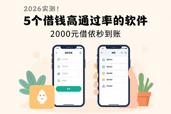 2026实测!5个借钱高通过率的软件,2000元借款秒到账
