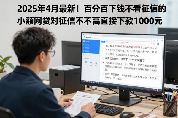 2025年4月最新！百分百下钱不看征信的小额网贷，对征信要求不高直接下款1000元