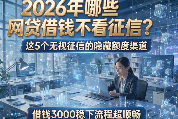 2026年哪些网贷借钱不看征信?这5个无视征信的隐藏额度渠道,借钱3000稳下且流程超顺畅