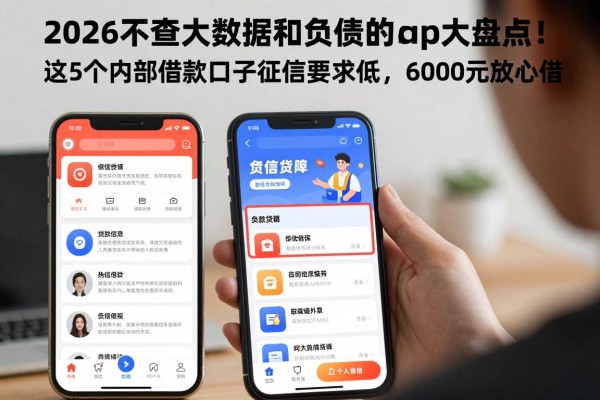 2026不查大数据和负债的app大盘点!这5个内部借款口子征信要求低,6000元放心借