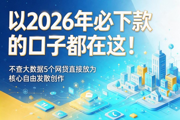 2026年必下款的口子都在这!不查大数据5个网贷直接放
