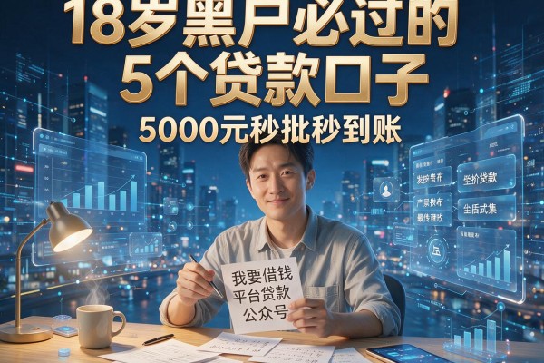 18岁黑户必过的5个贷款口子，5000元秒批秒到账