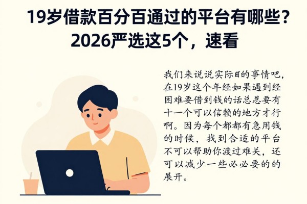 19岁借款百分百通过的平台有哪些?2026严选这5个,速看!