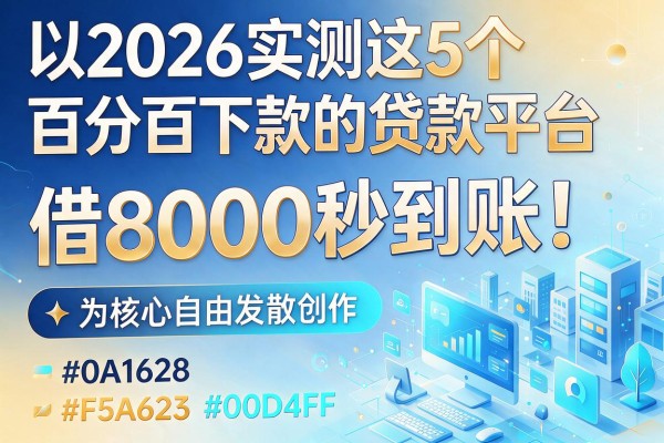 2026实测这5个百分百下款的贷款平台,借8000秒到账!