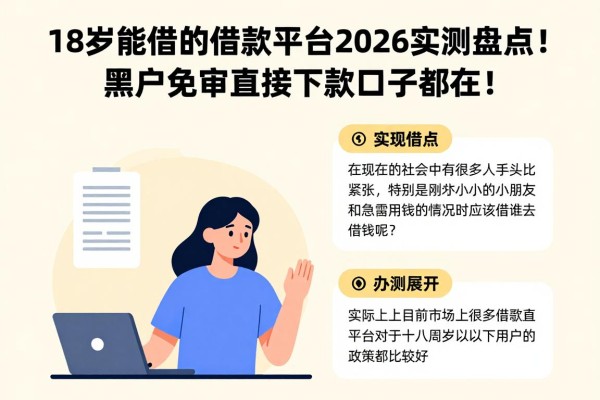 18岁能借的借款平台2026实测盘点!黑户免审直接下款口子都在这