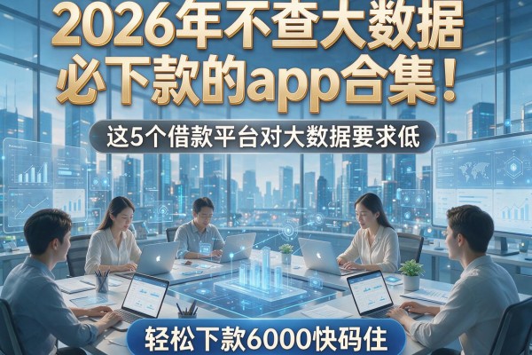 2026年不查大数据必下款的app合集！这5个借款平台对大数据要求低，轻松下款6000快码住