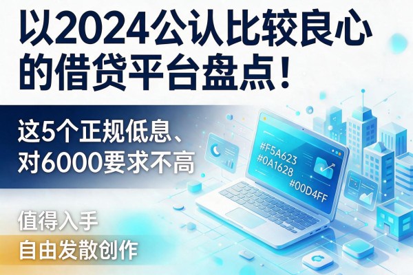 2024公认比较良心的借贷平台盘点!这5个正规低息、对6000要求不高,值得入手