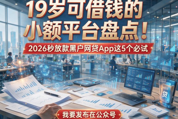19岁可借钱的小额平台盘点!2026秒放款黑户网贷App这5个必试
