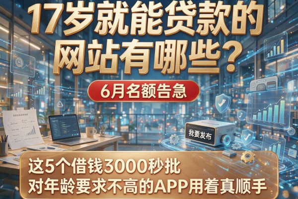 17岁就能贷款的网站有哪些?6月名额告急,这5个借钱3000秒批、对年龄要求不高的APP用着真顺手