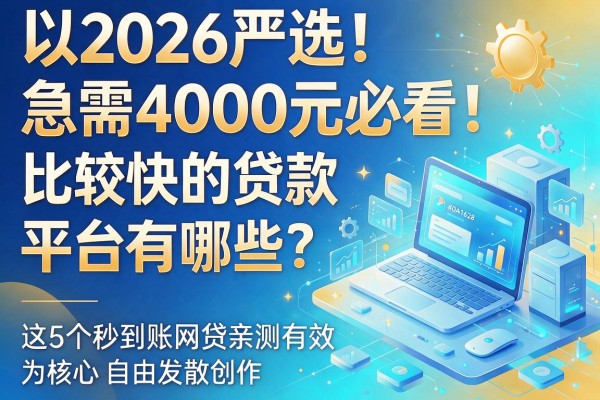 2026严选!急需4000元必看:比较快的贷款平台有哪些?这5个秒到账网贷亲测有效