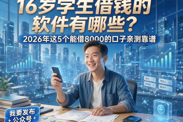 16岁学生借钱的软件有哪些？2026年这5个能借8000的口子亲测靠谱
