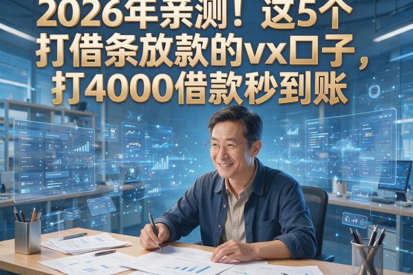 2026年亲测!这5个打借条放款的vx口子,打4000借款秒到账