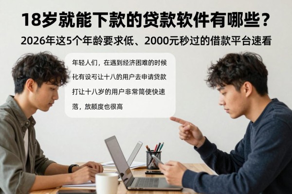18岁就能下款的贷款软件有哪些?2026年这5个年龄要求低、2000元秒过的借款平台速看