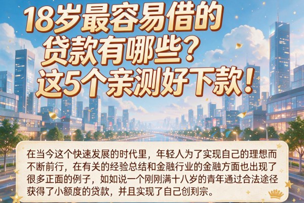 18岁最容易借的贷款有哪些?这5个亲测好下款!