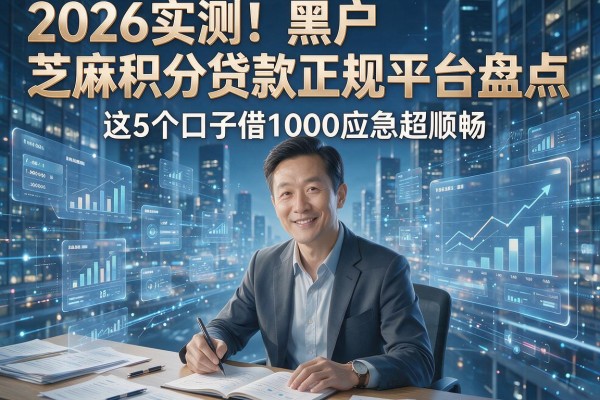 2026实测!黑户芝麻积分贷款正规平台盘点,这5个口子借1000应急超顺畅