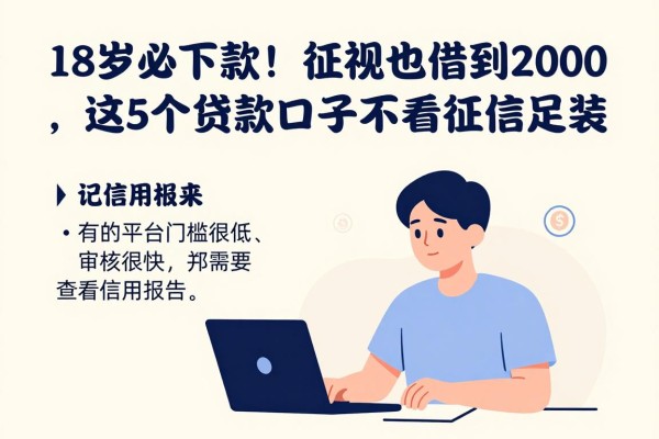18岁必下款!2026无视征信也能借到2000,这5个贷款口子不看征信足矣