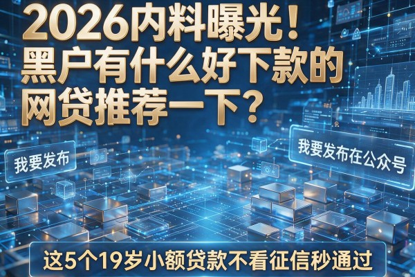 2026内料曝光！黑户有什么好下款的网贷推荐一下？这5个19岁小额贷款不看征信秒通过！