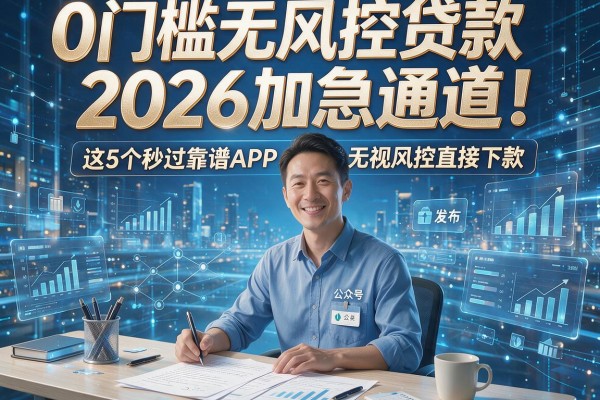 0门槛无风控贷款2026加急通道!这5个秒过靠谱APP无视风控直接下款