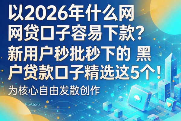 2026年什么网贷口子容易下款？新用户秒批秒下的黑户贷款口子精选这5个！