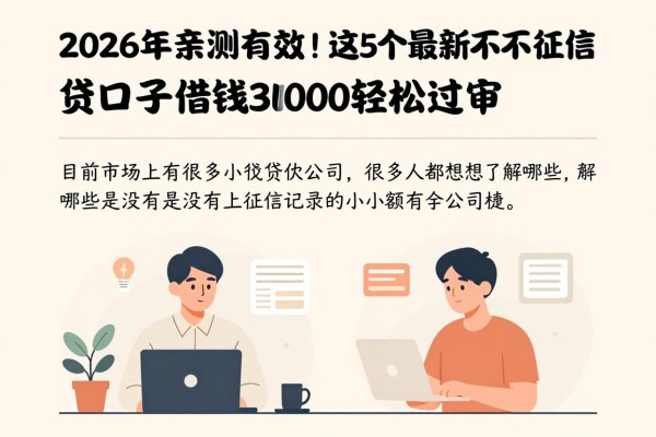 2026年亲测有效!这5个最新不上征信的小贷口子,借钱30000轻松过审