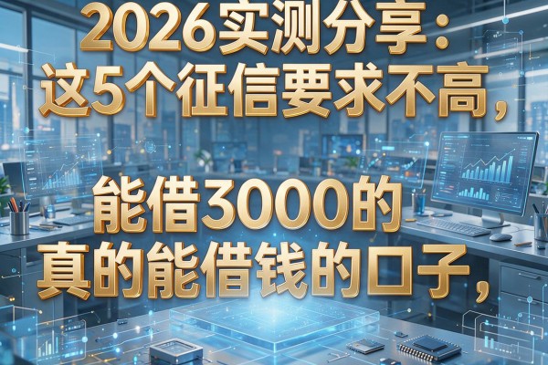 2026实测分享:这5个征信要求不高、能借3000的真的能借钱的口子!