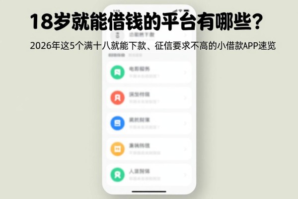 18岁就能借钱的平台有哪些？2026年这5个满十八就能下款、征信要求不高的小额借款APP速览