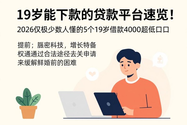 19岁能下款的贷款平台速览！2026仅极少数人懂的5个19岁借款4000门槛超低口子