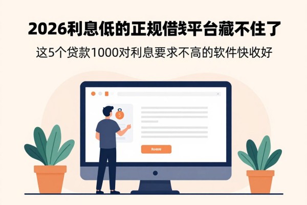 2026利息低的正规借钱平台藏不住了，这5个贷款1000对利息要求不高的软件快收好