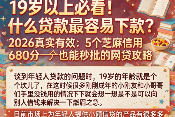 19岁以上必看!什么贷款最容易下款?2026真实有效:5个芝麻信用680分也能秒批的网贷攻略