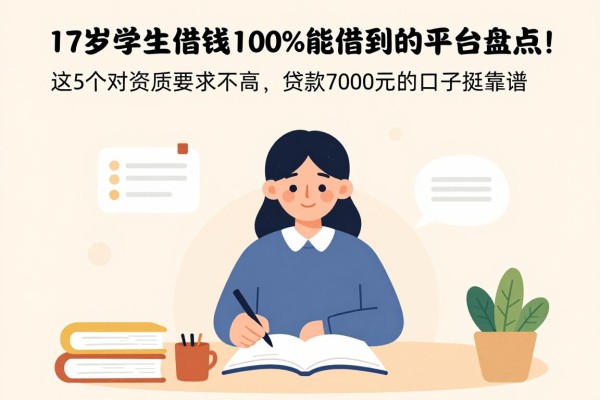 17岁学生借钱100%能借到的平台盘点！这5个对资质要求不高、贷款7000元的口子挺靠谱
