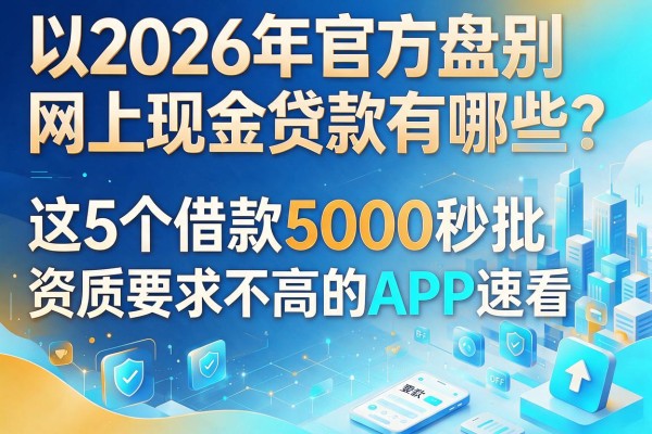2026年官方盘点：网上现金贷款有哪些？这5个借款5000秒批、资质要求不高的APP速看