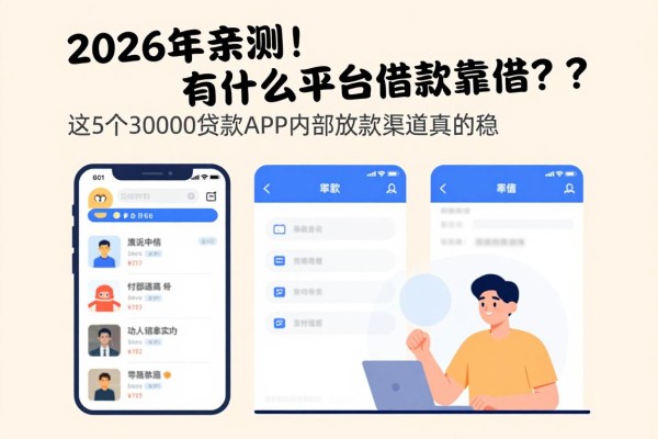 2026年亲测！有什么平台借款靠得住？这5个30000贷款APP内部放款渠道真的稳