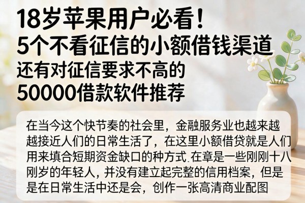 18岁苹果用户必看!5个不看征信的小额借钱渠道,还有对征信要求不高的50000借款软件推荐