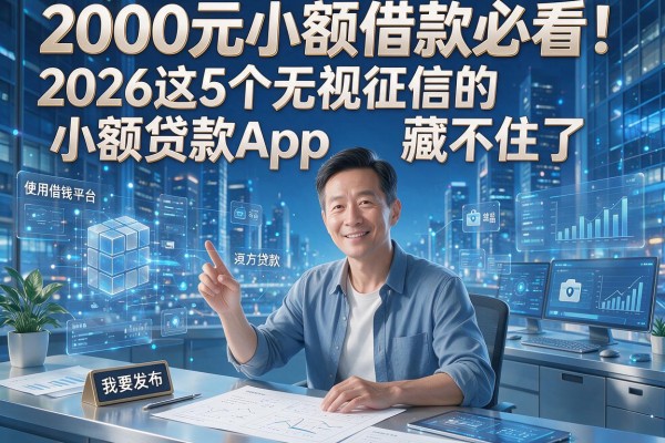 2000元小额借款必看!2026这5个无视征信的小额贷款App藏不住了